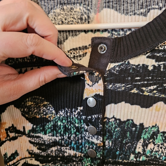 Free People Rally Ribbed Henley Landscape Print Thermal Top - Picture 4 of 8